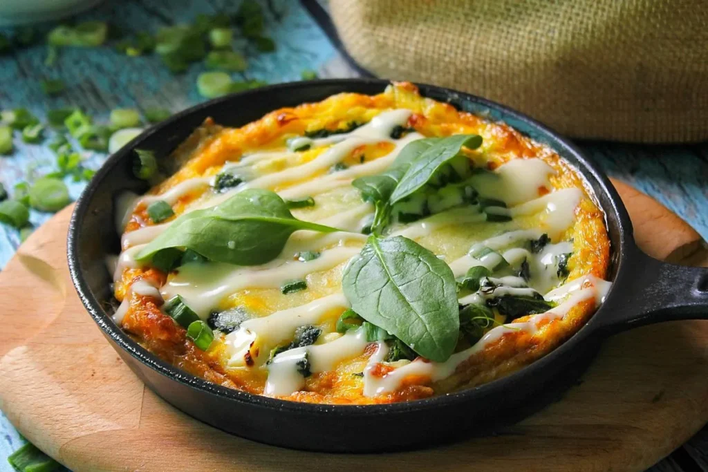 Omelete de Espinafre e Queijo